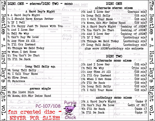 PC-107 - A Hard Day's Night Deluxe Vol.1 (Disc 1)